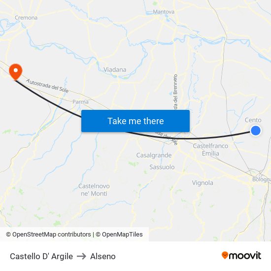 Castello D' Argile to Alseno map