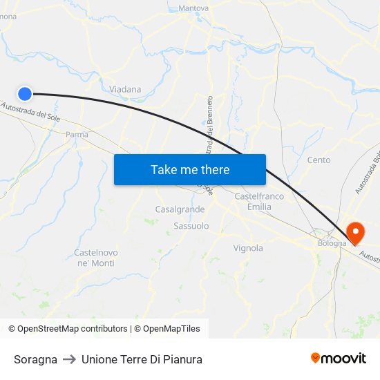 Soragna to Unione Terre Di Pianura map