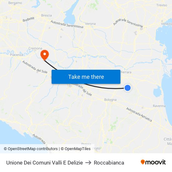 Unione Dei Comuni Valli E Delizie to Roccabianca map