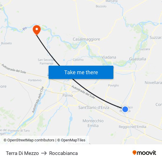 Terra Di Mezzo to Roccabianca map