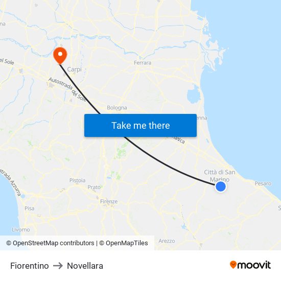 Fiorentino to Novellara map