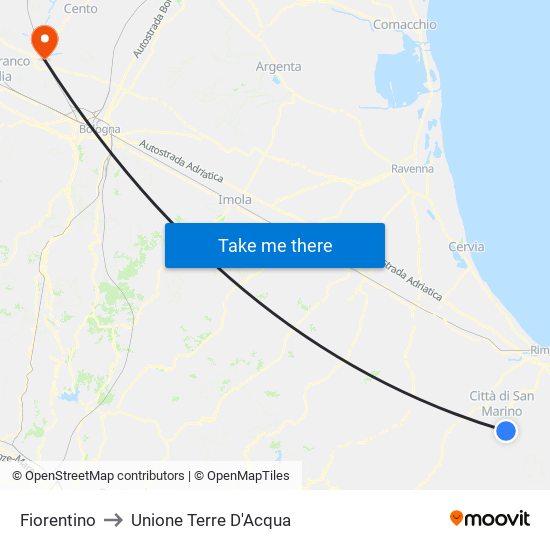 Fiorentino to Unione Terre D'Acqua map