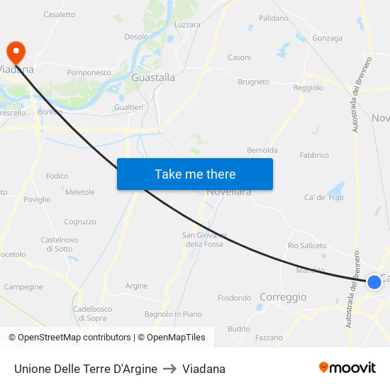 Unione Delle Terre D'Argine to Viadana map