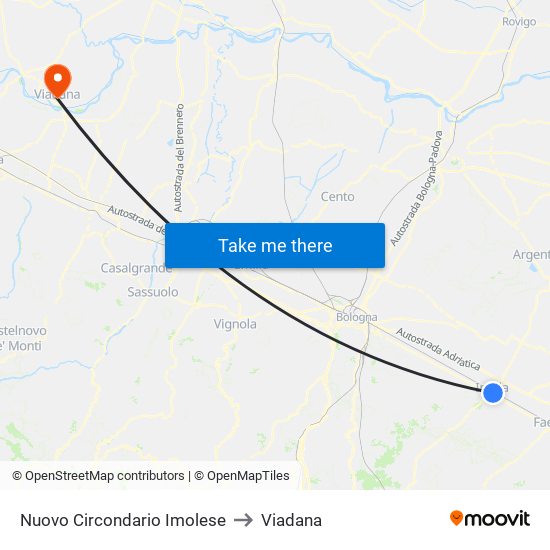 Nuovo Circondario Imolese to Viadana map