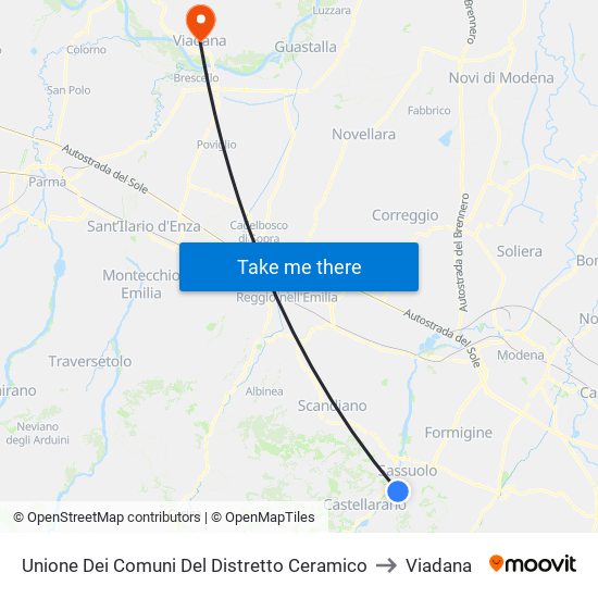 Unione Dei Comuni Del Distretto Ceramico to Viadana map