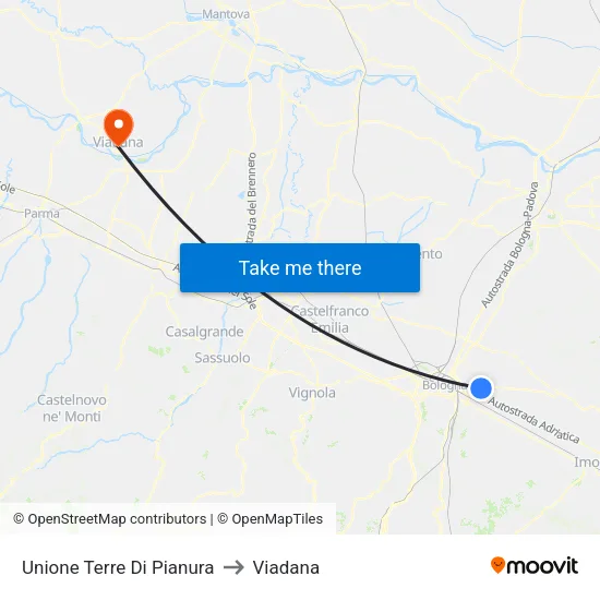 Union of Terre di Pianura to Viadana map