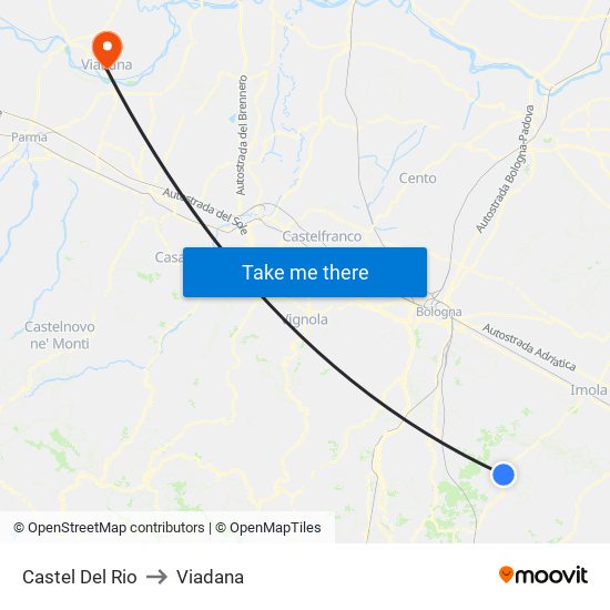 Castel Del Rio to Viadana map