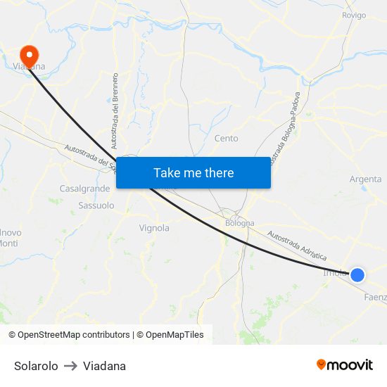 Solarolo to Viadana map