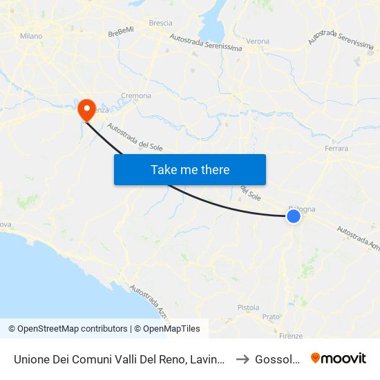 Unione Dei Comuni Valli Del Reno, Lavino E Samoggia to Gossolengo map