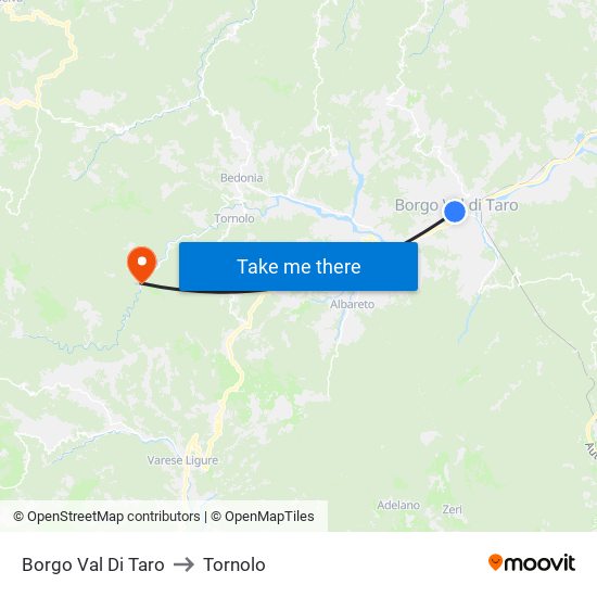 Borgo Val Di Taro to Tornolo map