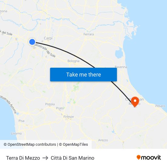 Terra Di Mezzo to Città Di San Marino map