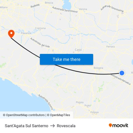Sant'Agata Sul Santerno to Rovescala map