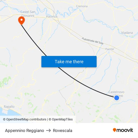 Appennino Reggiano to Rovescala map