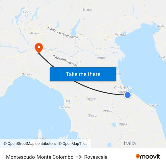 Montescudo-Monte Colombo to Rovescala map