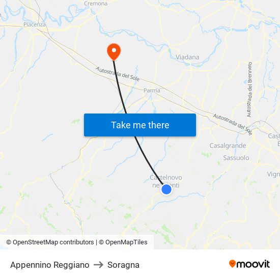 Appennino Reggiano to Soragna map