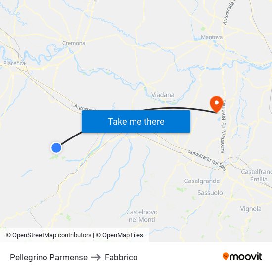 Pellegrino Parmense to Fabbrico map