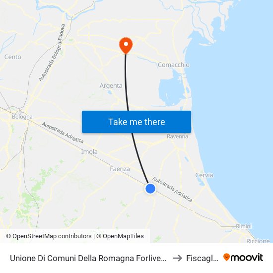 Unione Di Comuni Della Romagna Forlivese to Fiscaglia map