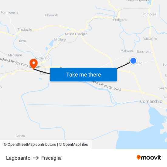 Lagosanto to Fiscaglia map