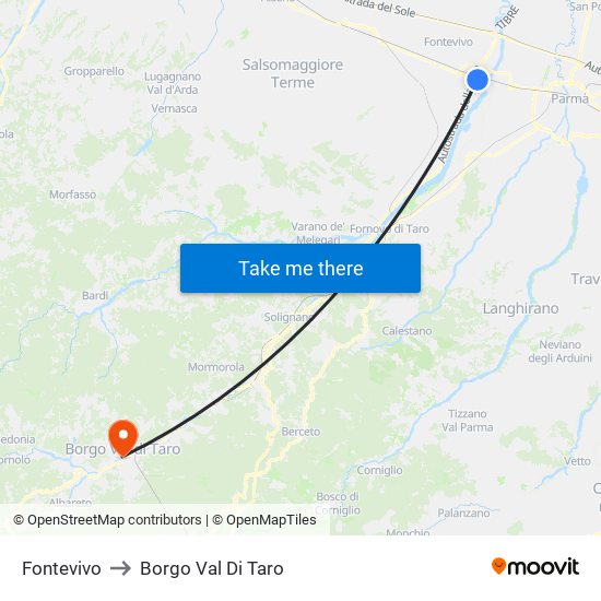 Fontevivo to Borgo Val Di Taro map