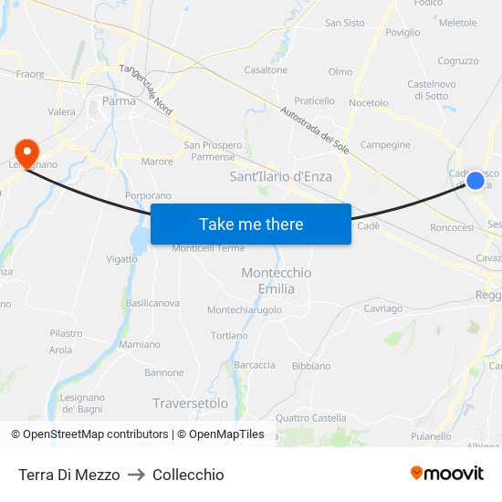 Terra Di Mezzo to Collecchio map