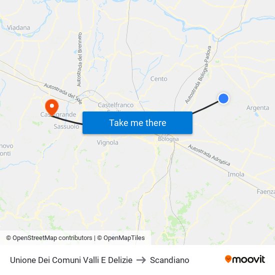 Unione Dei Comuni Valli E Delizie to Scandiano map