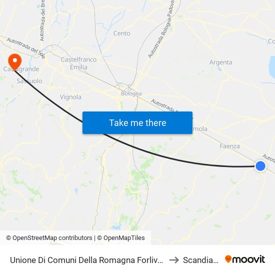 Unione Di Comuni Della Romagna Forlivese to Scandiano map