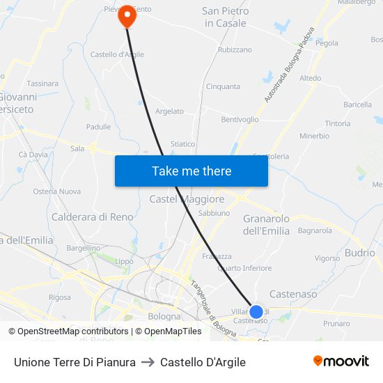 Unione Terre Di Pianura to Castello D'Argile map