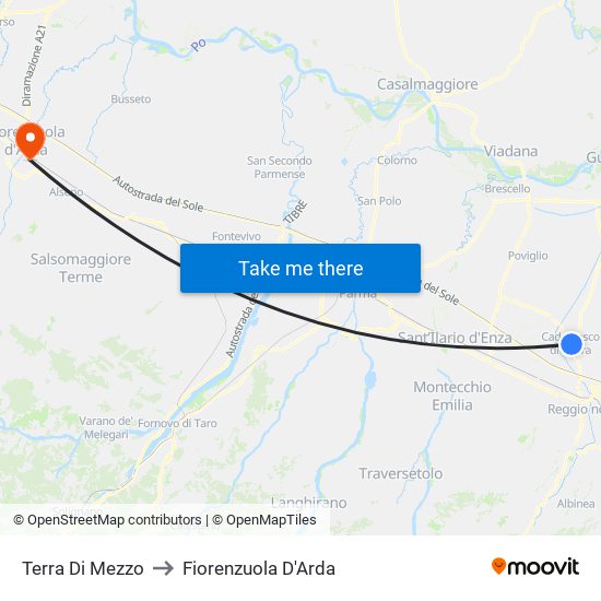 Terra Di Mezzo to Fiorenzuola D'Arda map