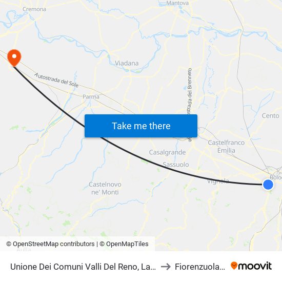 Unione Dei Comuni Valli Del Reno, Lavino E Samoggia to Fiorenzuola D'Arda map