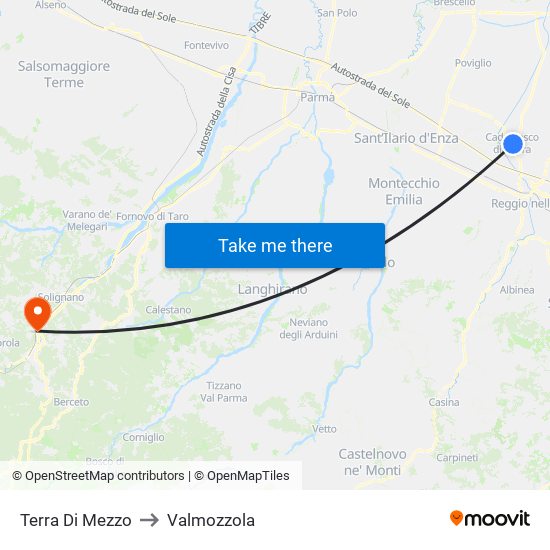 Terra Di Mezzo to Valmozzola map