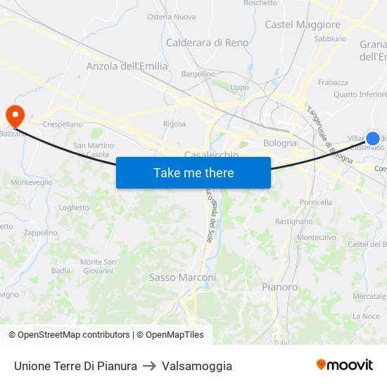 Unione Terre Di Pianura to Valsamoggia map