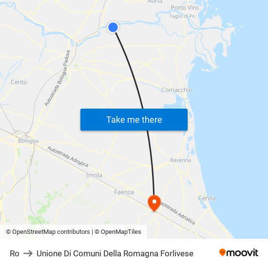 Ro to Unione Di Comuni Della Romagna Forlivese map
