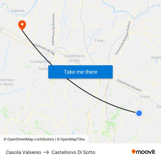 Casola Valsenio to Castelnovo Di Sotto map