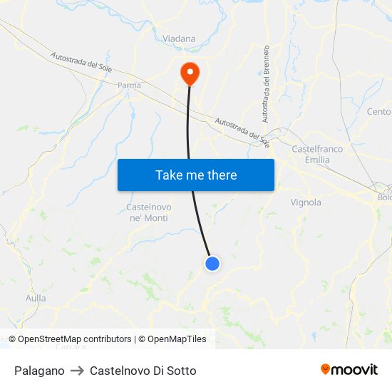 Palagano to Castelnovo Di Sotto map