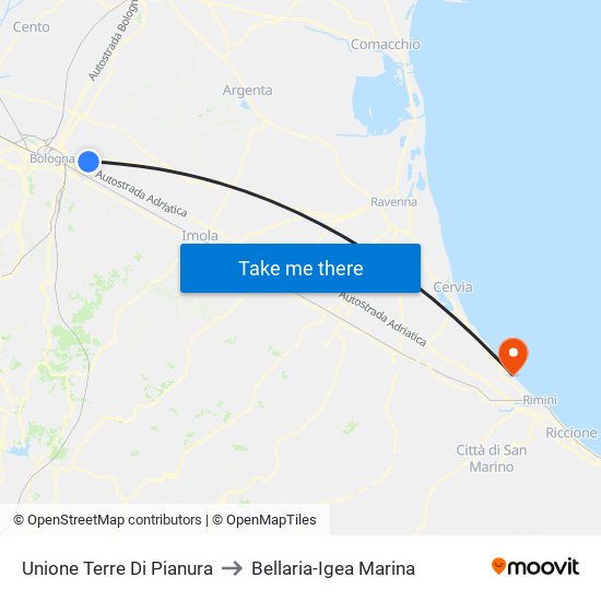Unione Terre Di Pianura to Bellaria-Igea Marina map