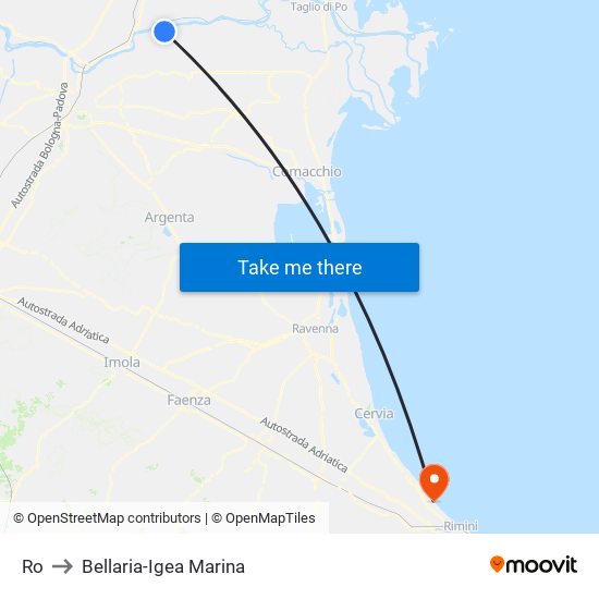 Ro to Bellaria-Igea Marina map