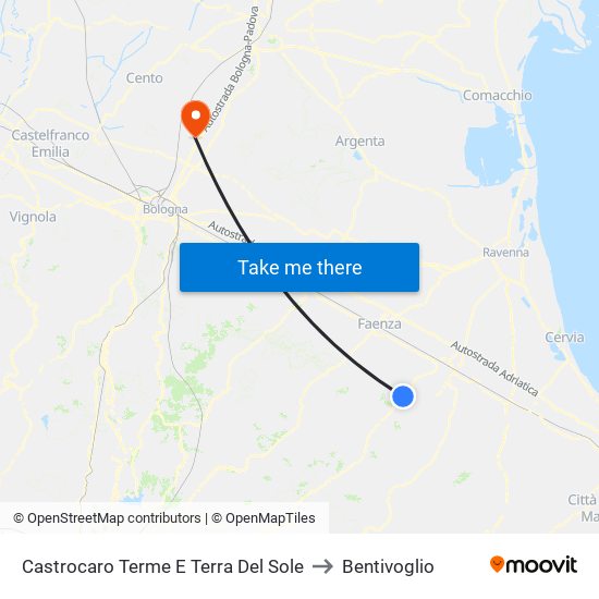 Castrocaro Terme E Terra Del Sole to Bentivoglio map