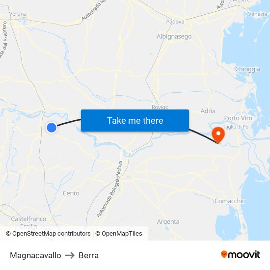 Magnacavallo to Berra map