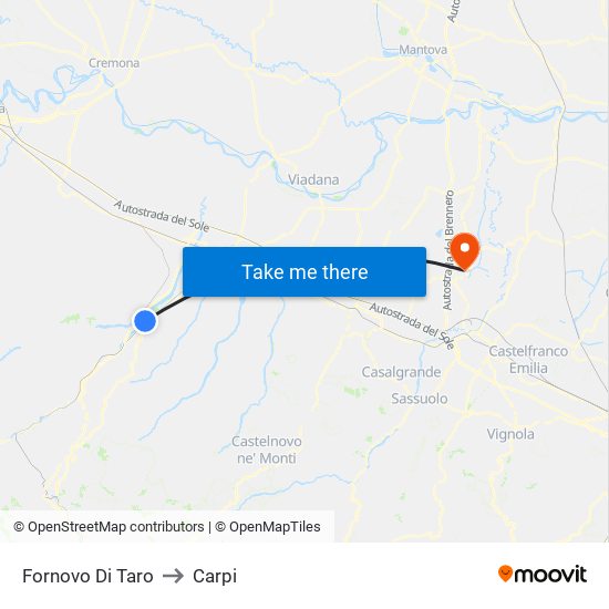 Fornovo Di Taro to Carpi map