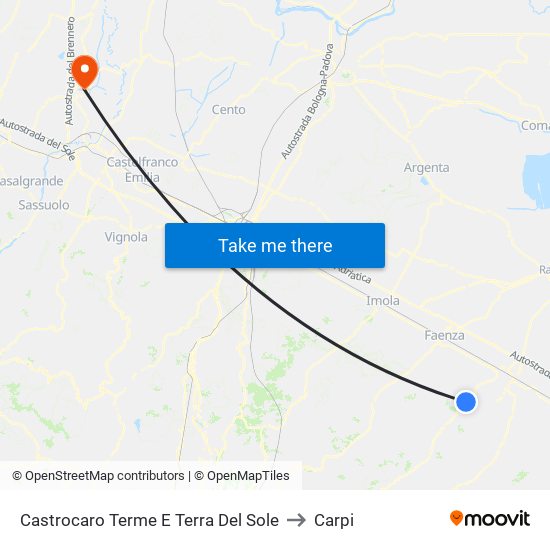 Castrocaro Terme E Terra Del Sole to Carpi map