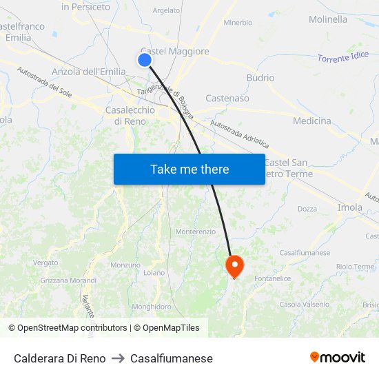 Calderara Di Reno to Casalfiumanese map