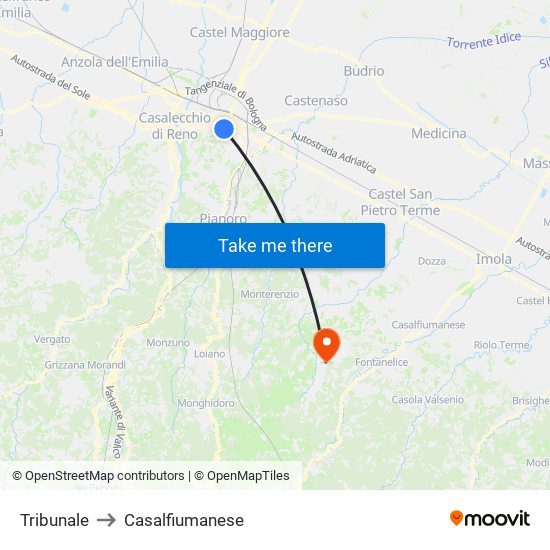 Tribunale to Casalfiumanese map