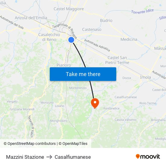 Mazzini Stazione to Casalfiumanese map