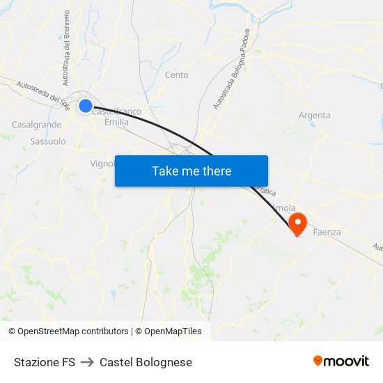 Stazione FS to Castel Bolognese map