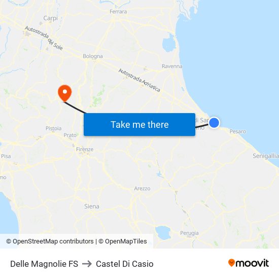 Dellemagnolie FS to Castel Di Casio map