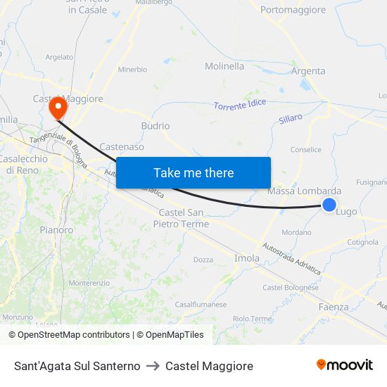 Sant'Agata Sul Santerno to Castel Maggiore map