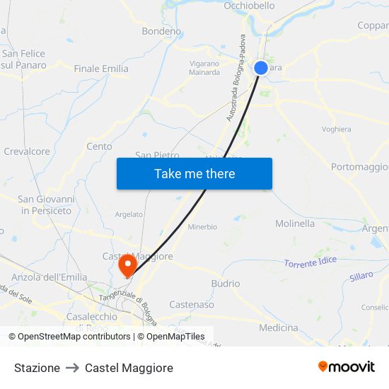 Stazione to Castel Maggiore map