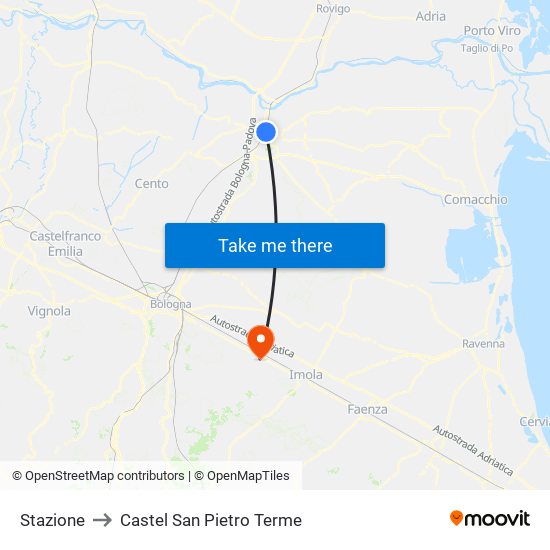 Stazione to Castel San Pietro Terme map