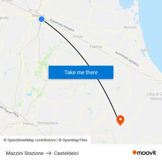 Mazzini Station to Casteldelci map