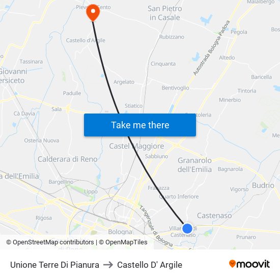 Unione Terre Di Pianura to Castello D' Argile map